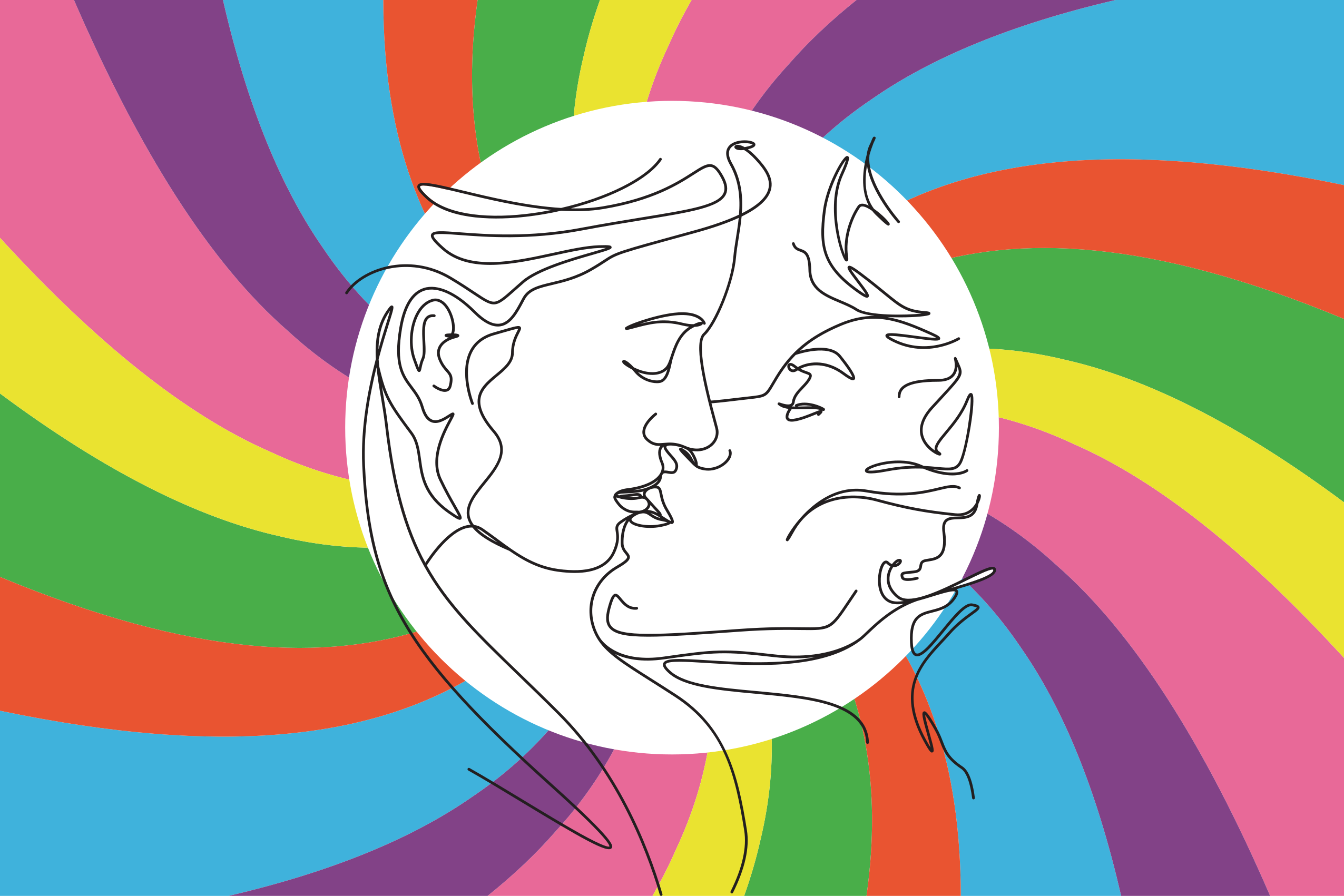 Dziecięcy dywan winylowy kolorowa sylwetka pocałunku - TenStickers