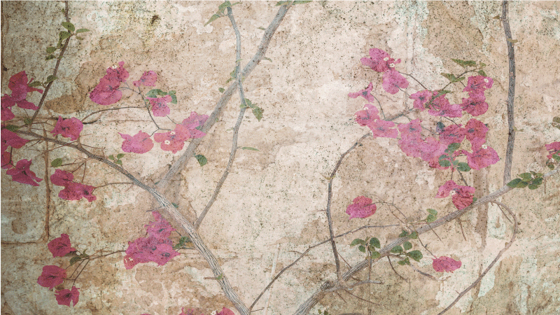 Dywan winylowy w kwiaty i rośliny nakładka gałęzi kwiatu - TenStickers