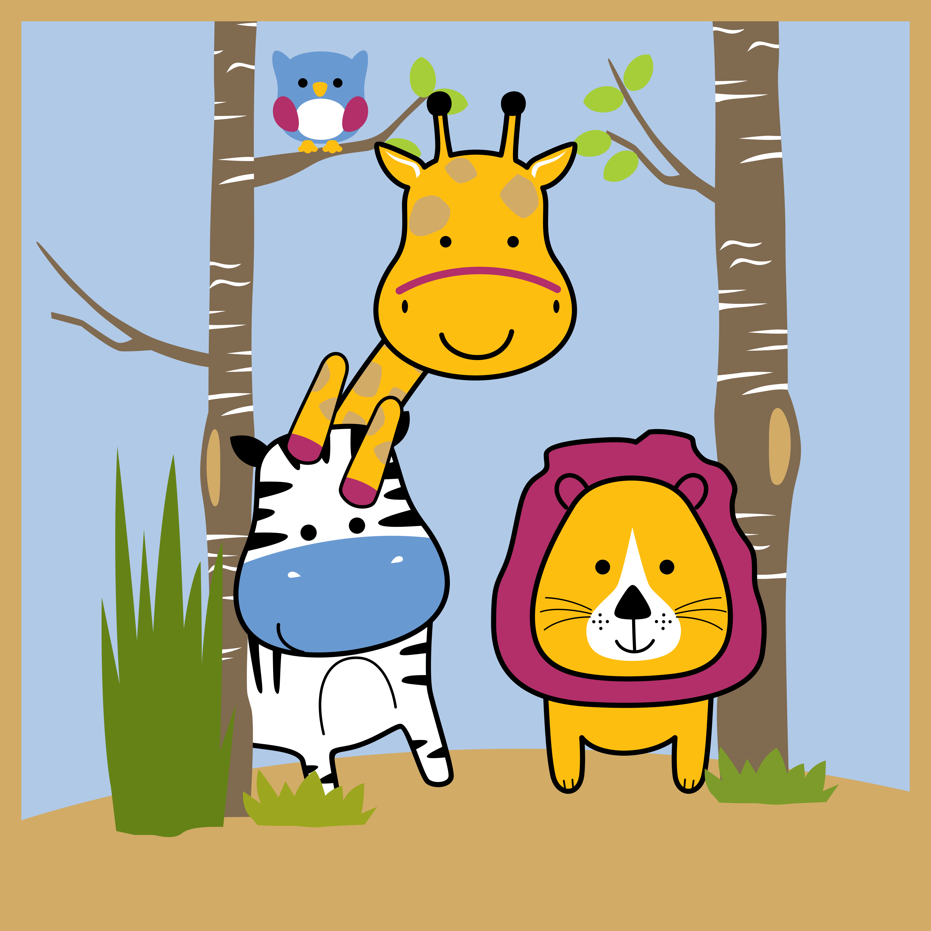 Dywan winylowy dla dzieci postacie zwierzęce - TenStickers