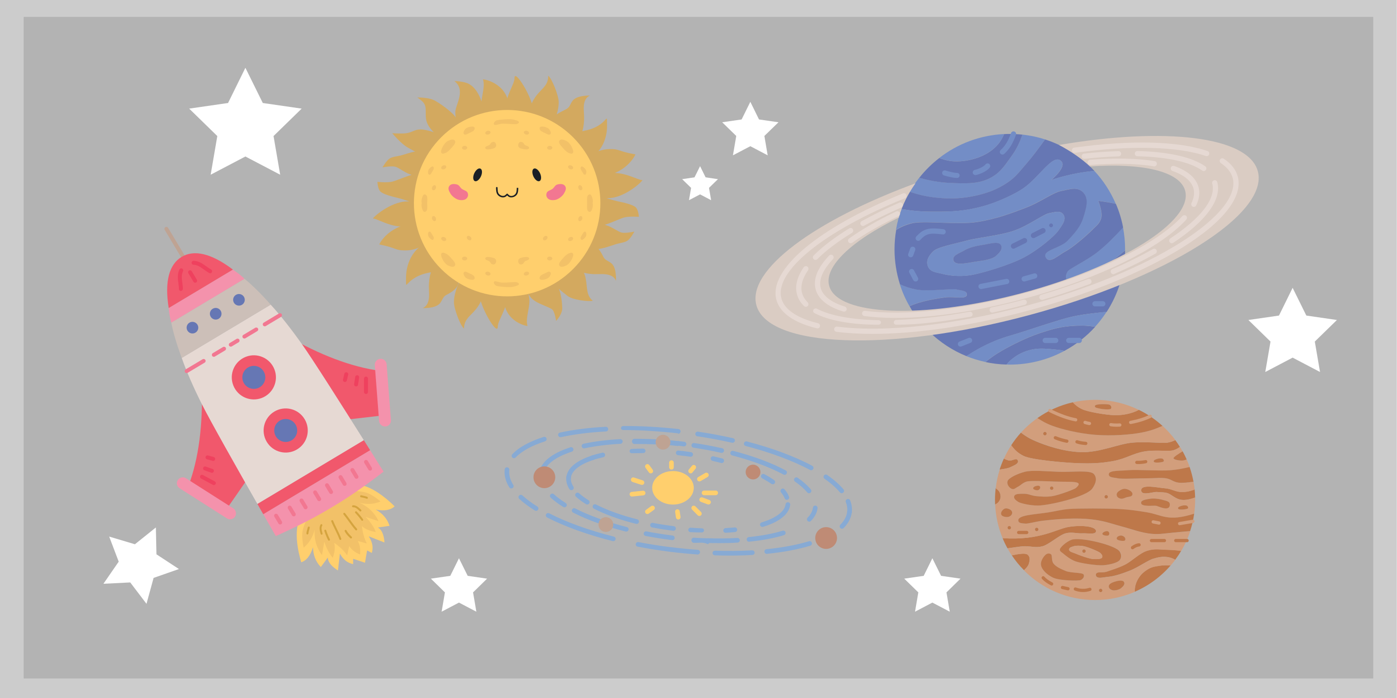 Dywan winylowy dla dzieci motyw kosmicznej przygody - TenStickers