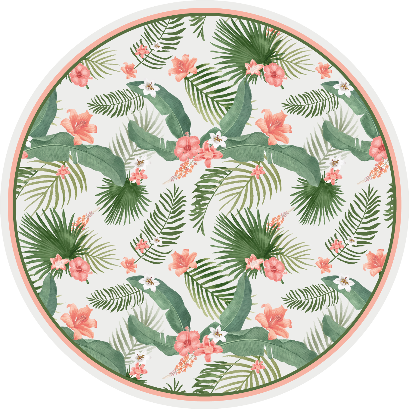 Dywan winylowy w kwiaty i rośliny botaniczne tropikalne - TenStickers