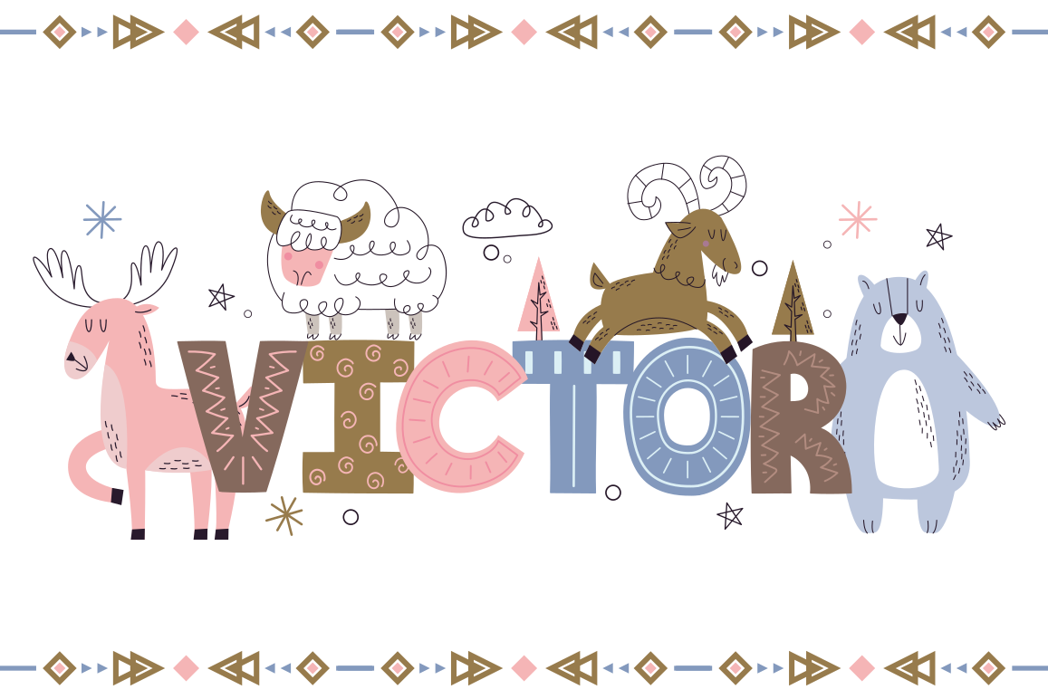 Dywan winylowy z imieniem w polarne zwierzęta - TenStickers