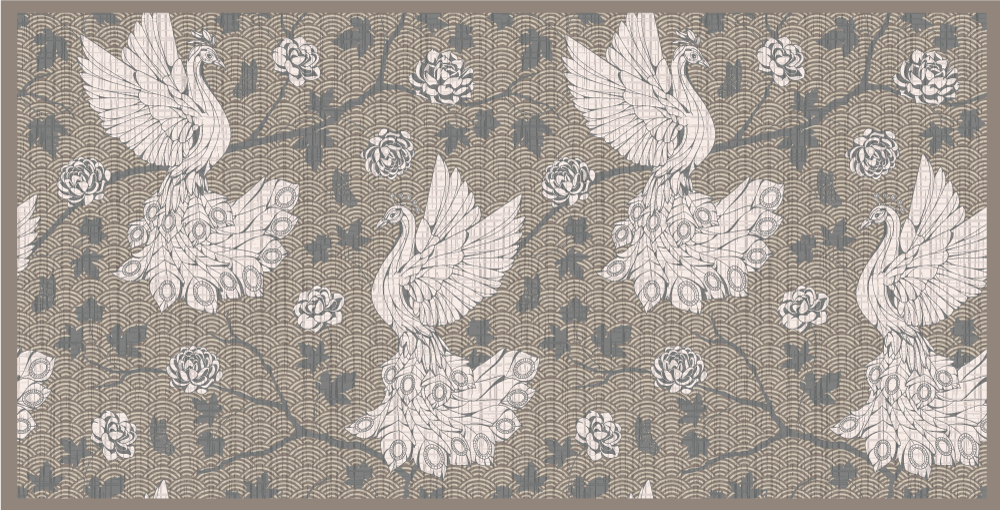 Dywan winylowy zwierzęta scena ogrodowa żurawia - TenStickers