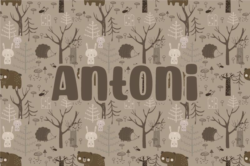 Dziecięcy dywan winylowy Zwierzęta leśne w stylu skandynawskim - TenStickers