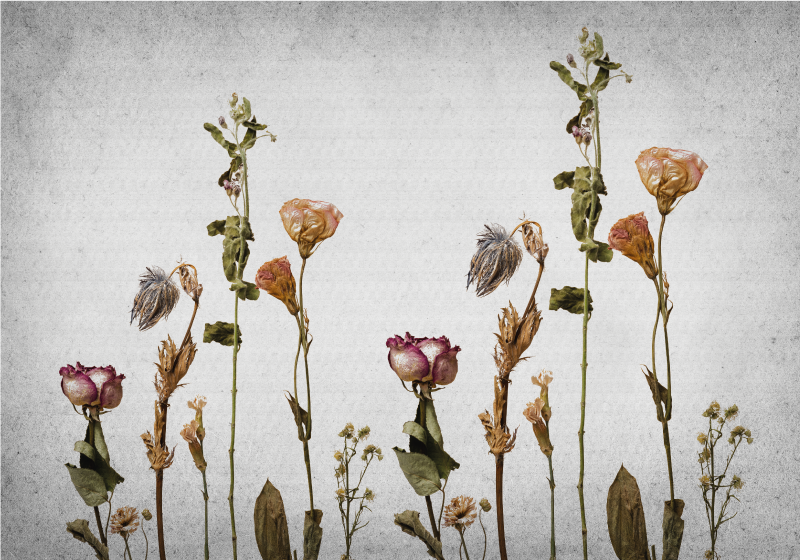 Mata winylowa kwiaty w skandynawskim stylu - TenStickers