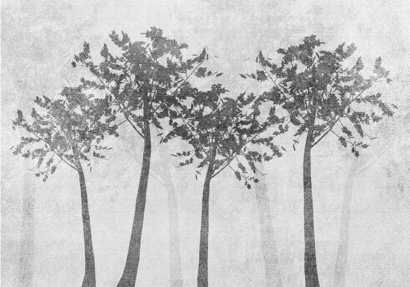 Dywan winylowy natura sylwetka lasu - TenStickers