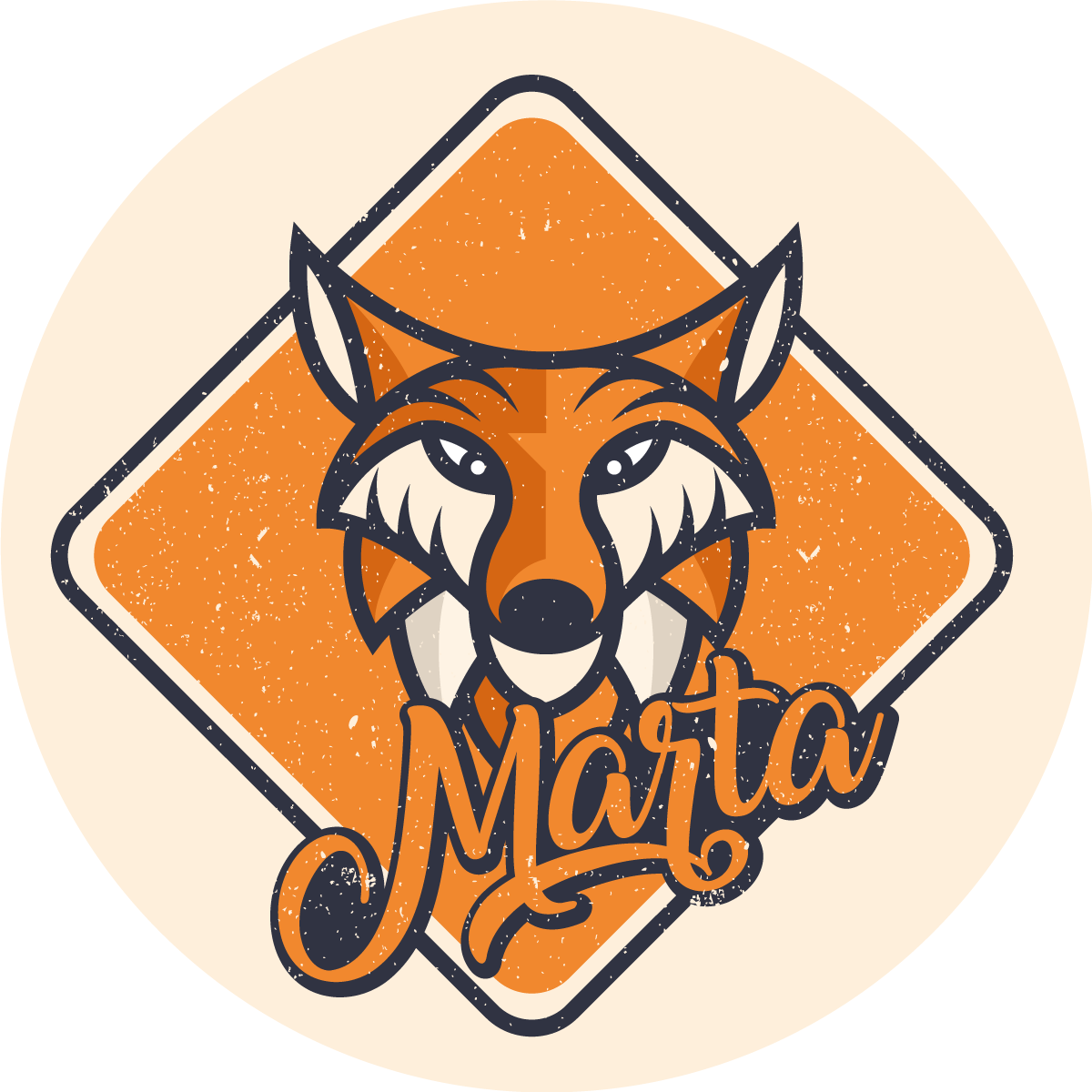 Dywan winylowy z imieniem konfigurowalny sprytny lis - TenStickers