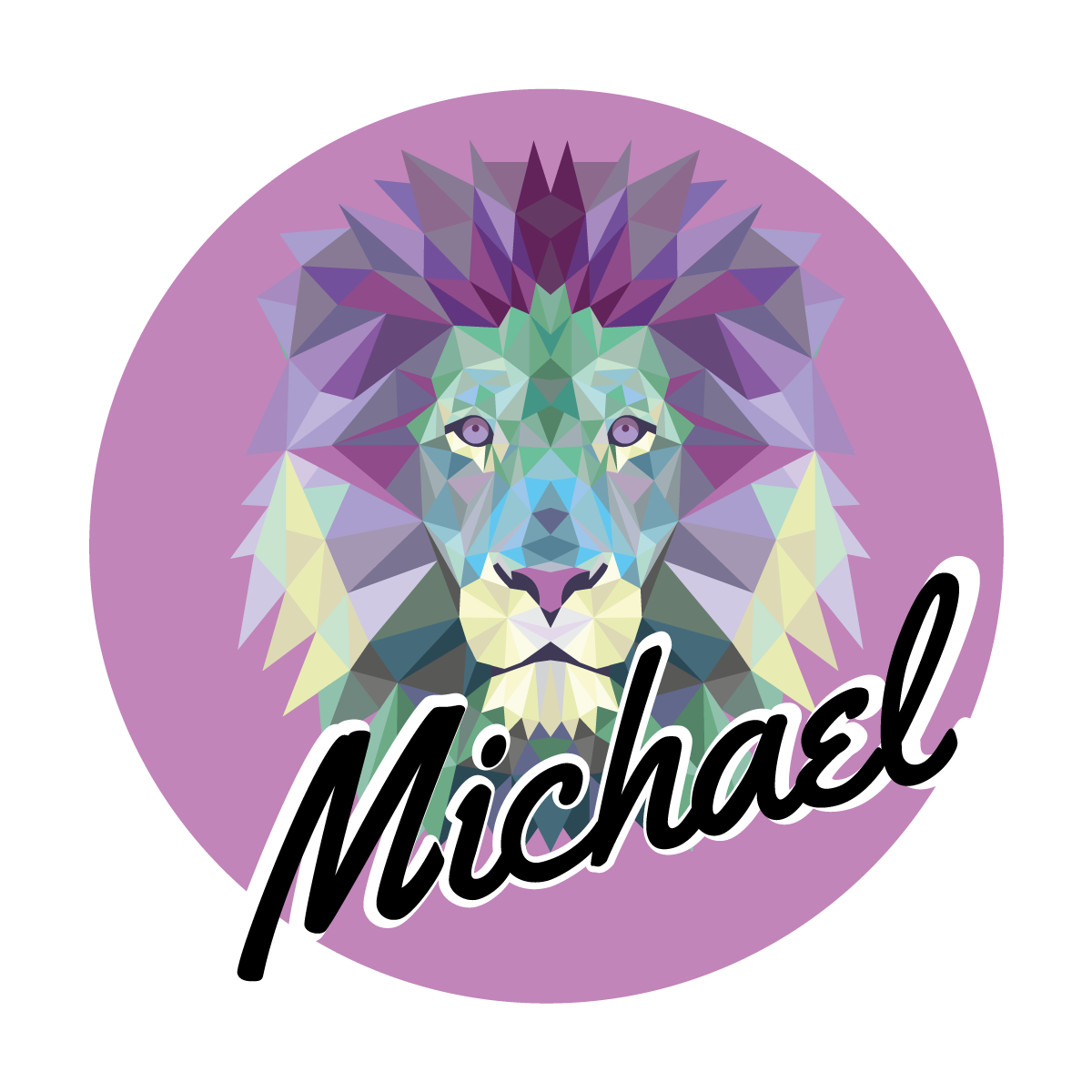 Dywan winylowy z imieniem konfigurowalny lew - TenStickers