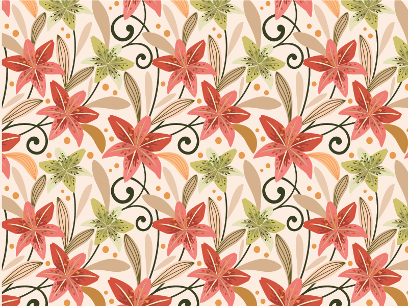 Dywan winylowy w kwiaty i rośliny kwiatowy wzór wirowy - TenStickers