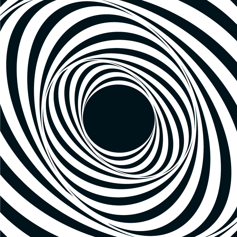 Dywan winylowy wzór geometryczny czarno-biały wirujący wzór - TenStickers