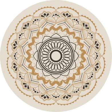 Dywan winylowy mandala beżowy okrągły wzór mandali - TenStickers