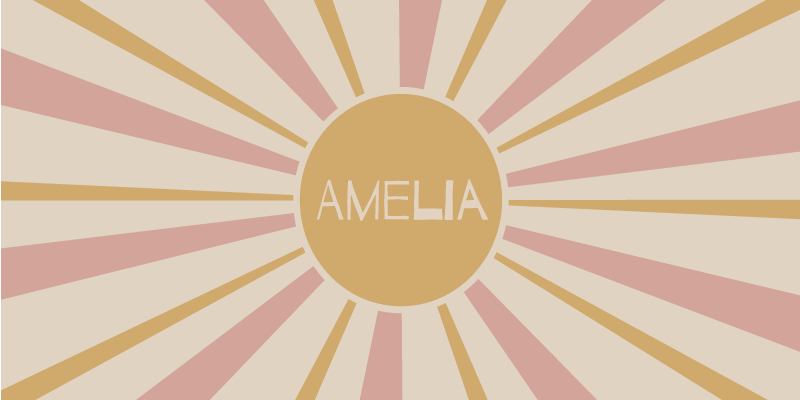 Dywan winylowy z imieniem konfigurowalny tekst słoneczny - TenStickers