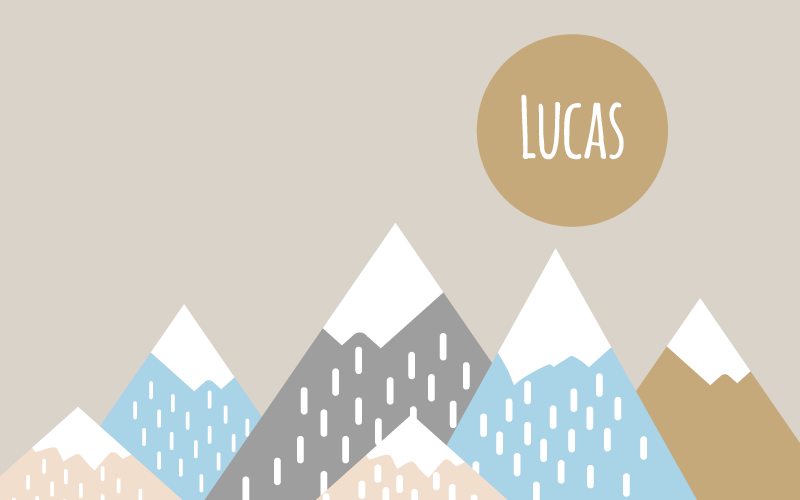 Dywan winylowy z imieniem konfigurowalny krajobraz górski - TenStickers