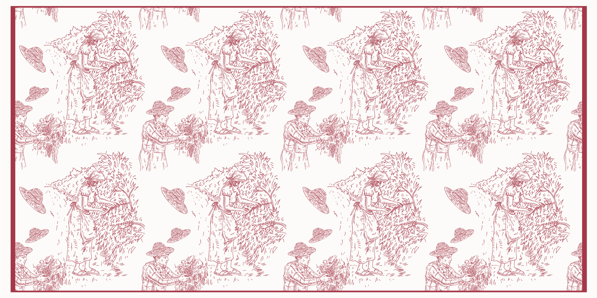Dywan winylowy retro pastoral Scene Toile Pattern - TenStickers