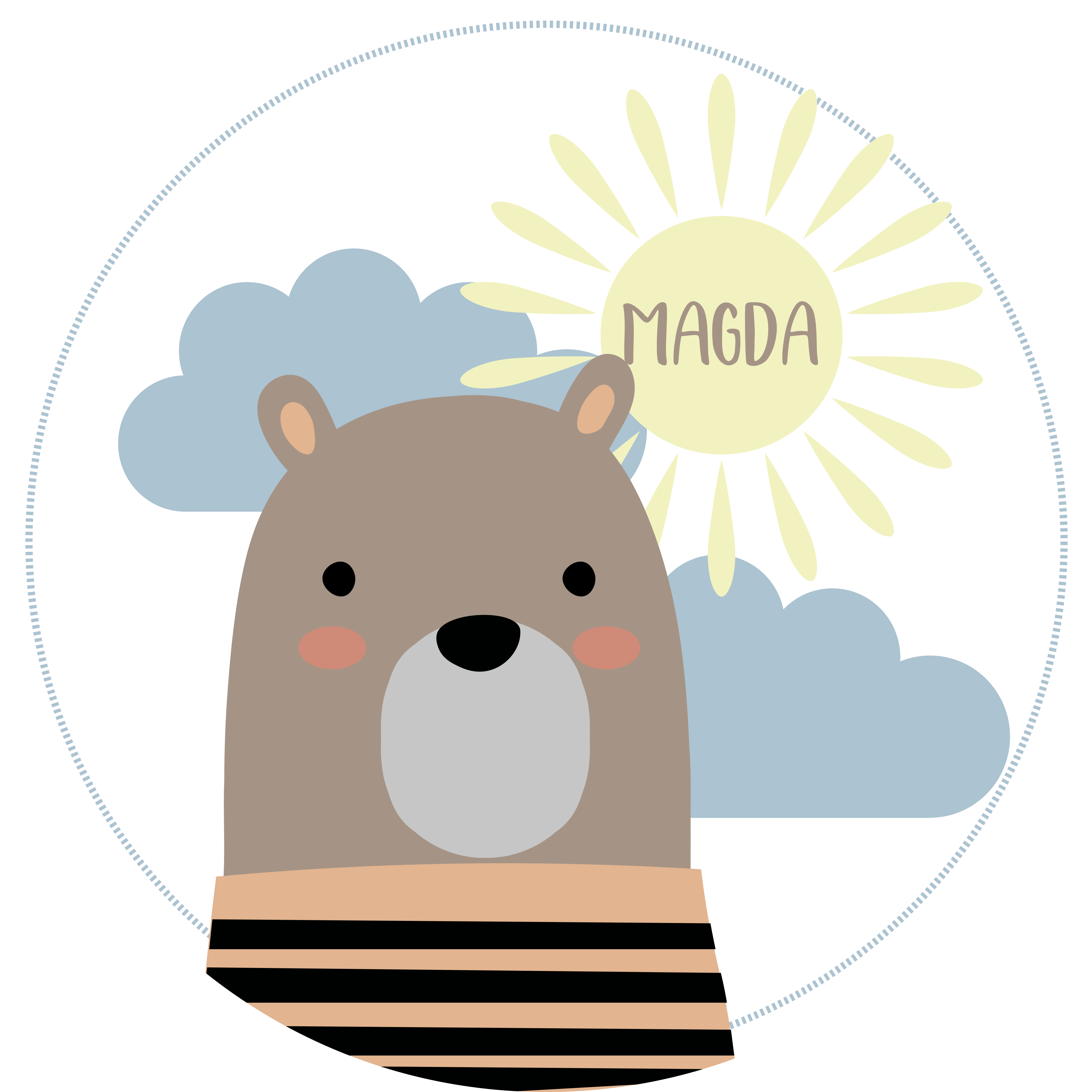 Dywan winylowy z imieniem personalizowany niedźwiedź brunatny - TenStickers