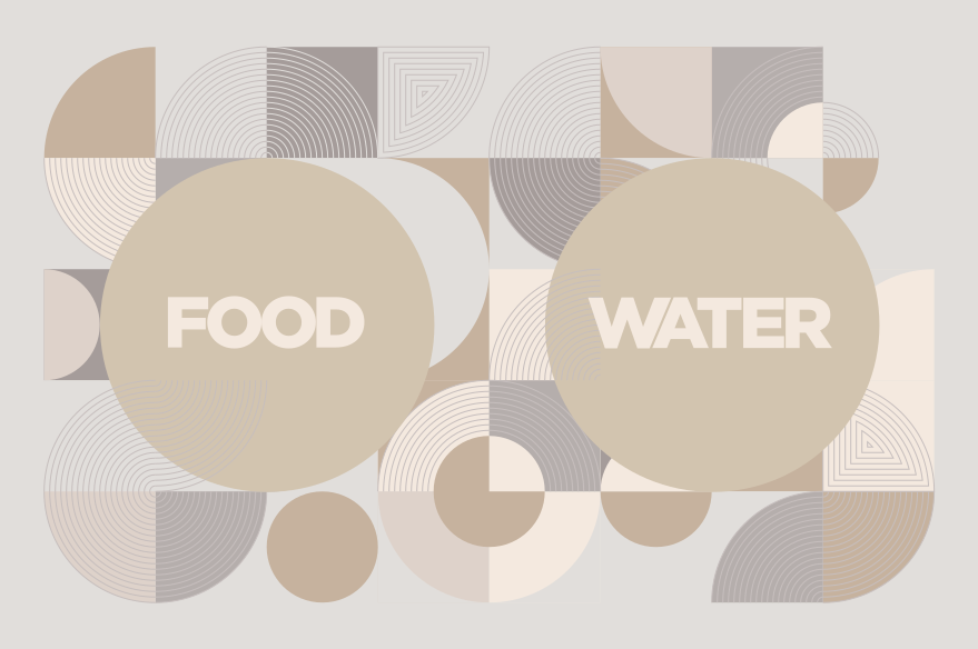 Dywan winylowy zwierzęta Woda i karma dla psów - TenStickers