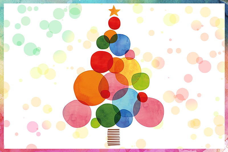 Dywan winylowy Boże Narodzenie świerk akwarelowy - TenStickers