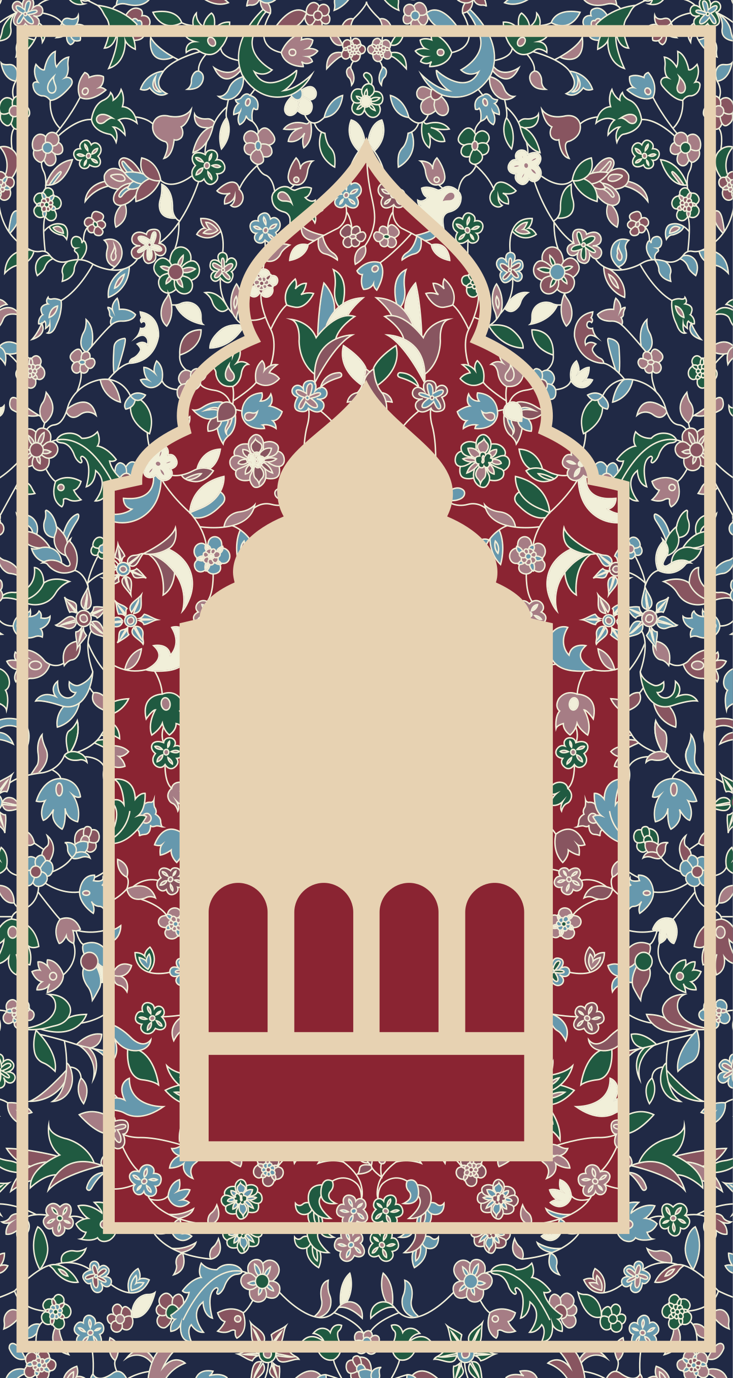 Prostokątny dywan winylowy jęczmień perski w kwiatowy wzór - TenStickers