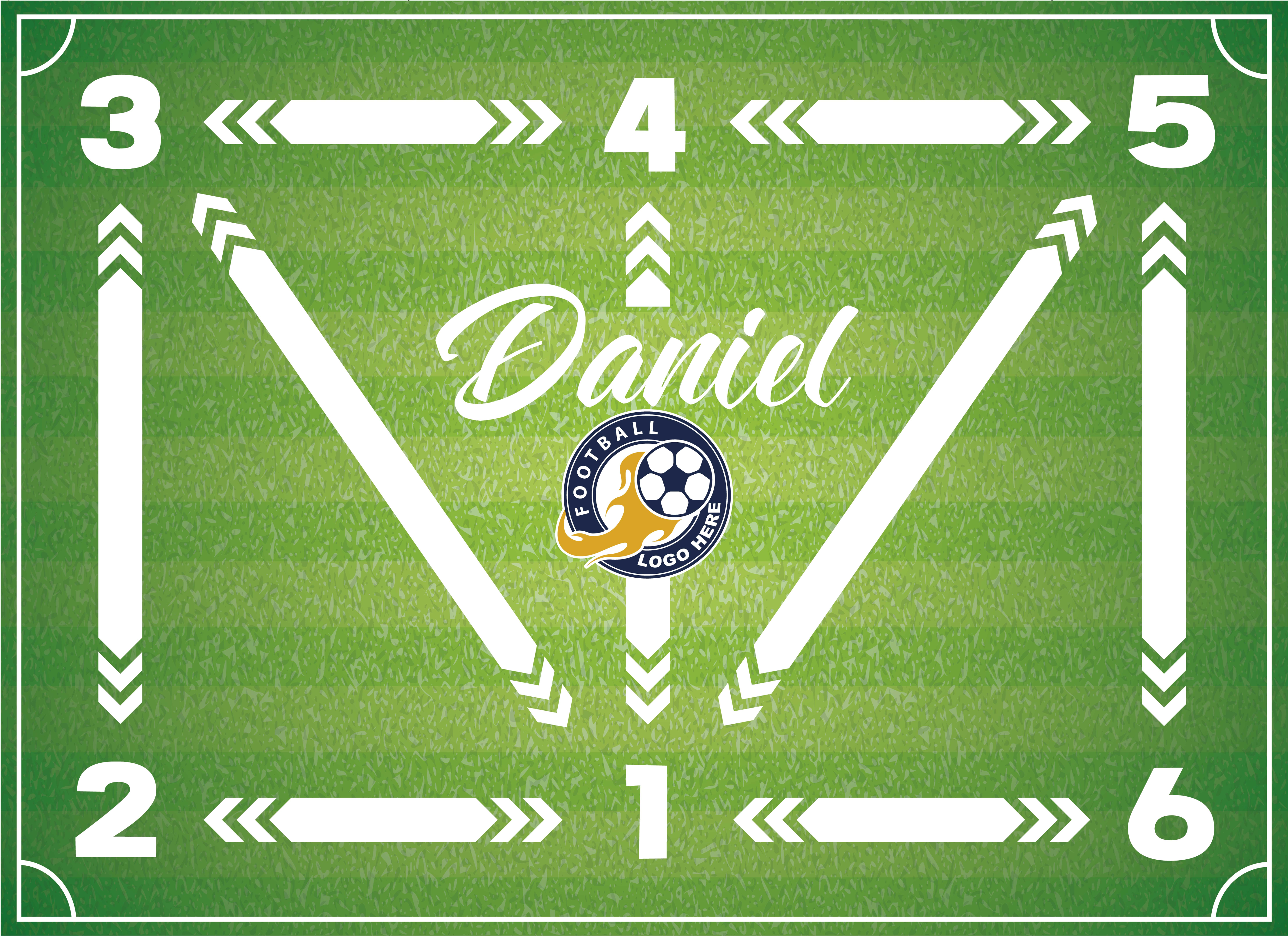 Prostokątny dywan winylowy trening piłki nożnej - TenStickers