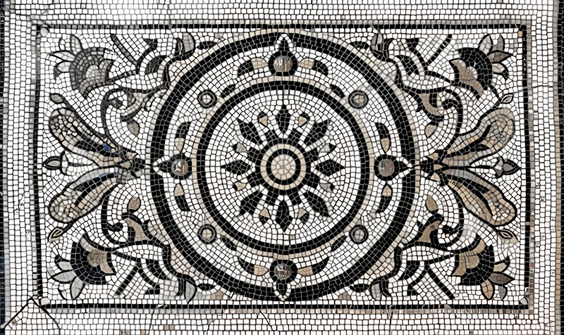 Dywan winylowy do jadalni projekt secesyjny - TenStickers