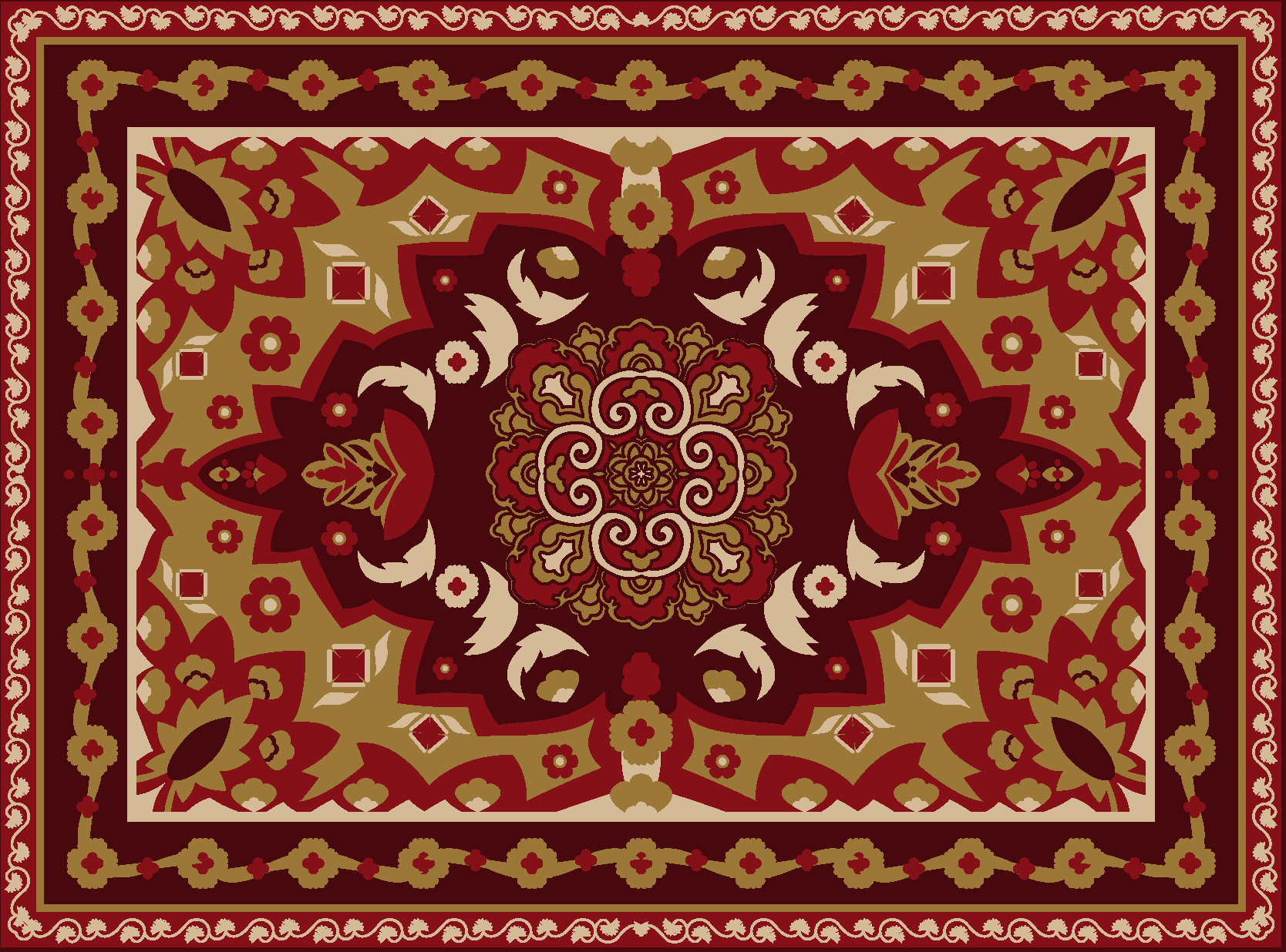 Dywan winylowy do jadalni kwiatowy wzór w stylu vintage - TenStickers