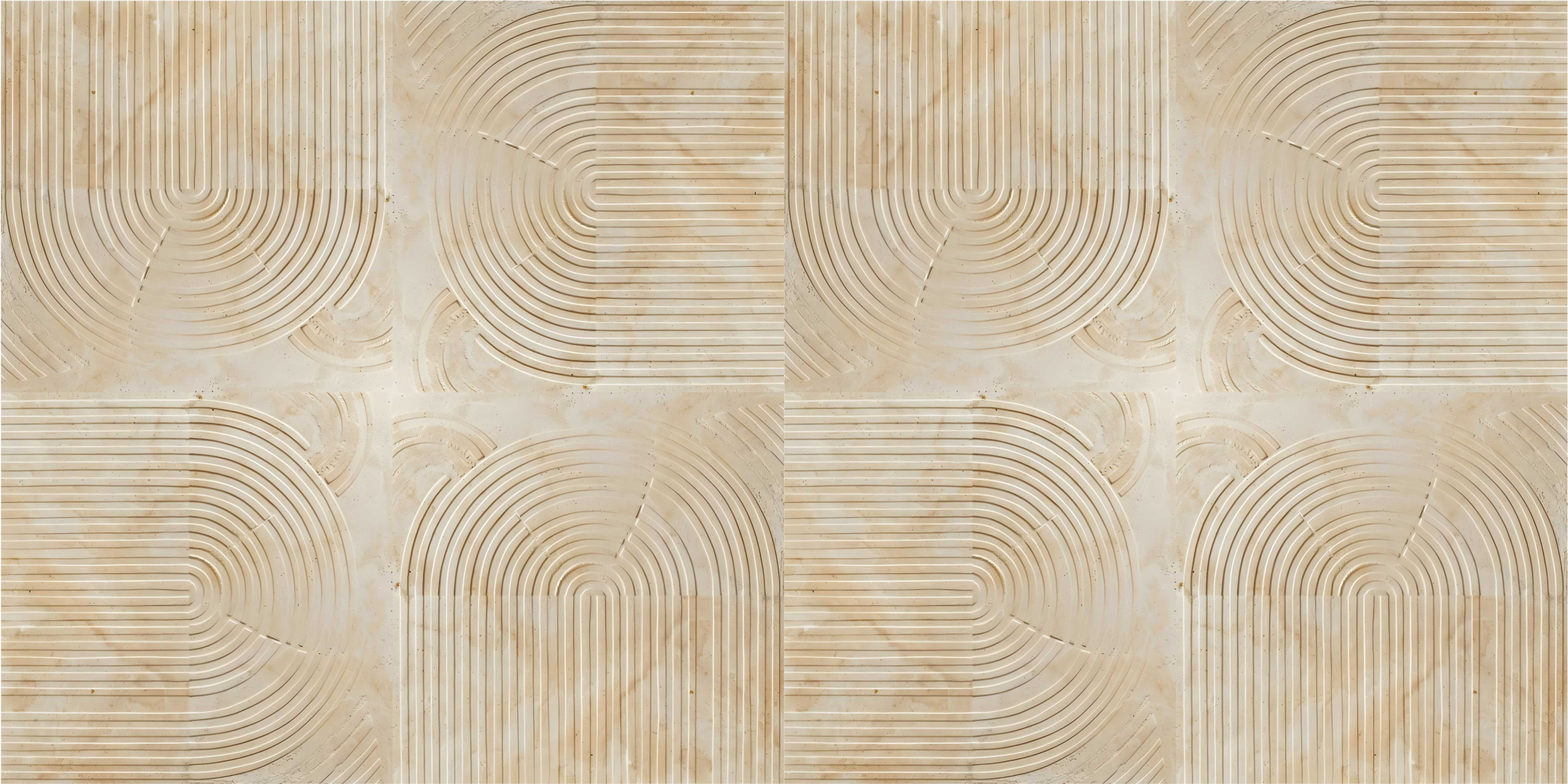 Beżowy dywan winylowy nowoczesne łuki - TenStickers