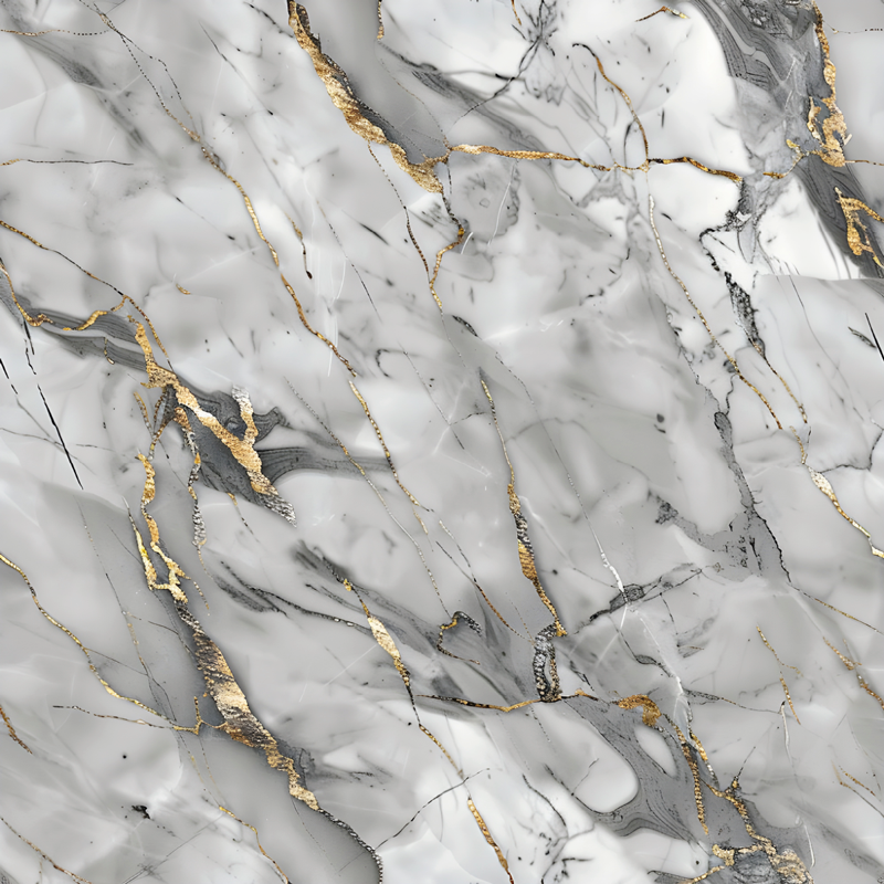 Dywan winylowy marmurowy szary i złoty - TenStickers