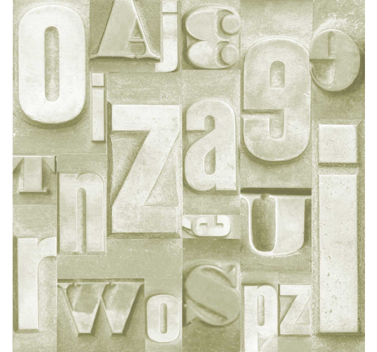 Tapeta z napisami styl industrialny 3d - TenStickers