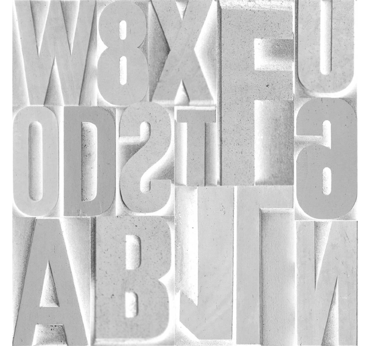 Tapeta z napisami 3d szare litery - TenStickers