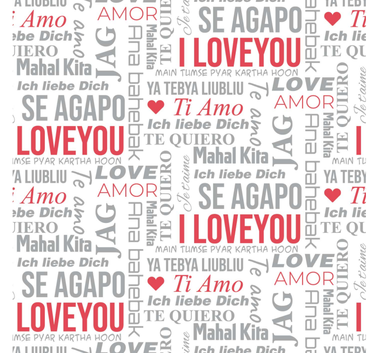 Tapeta z napisami i love you w różnych językach - TenStickers