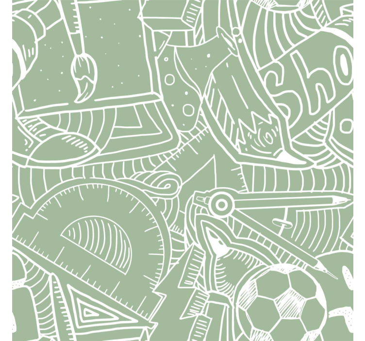 Tapeta do pokoju nastolatka zielona kreda szkolna - TenStickers