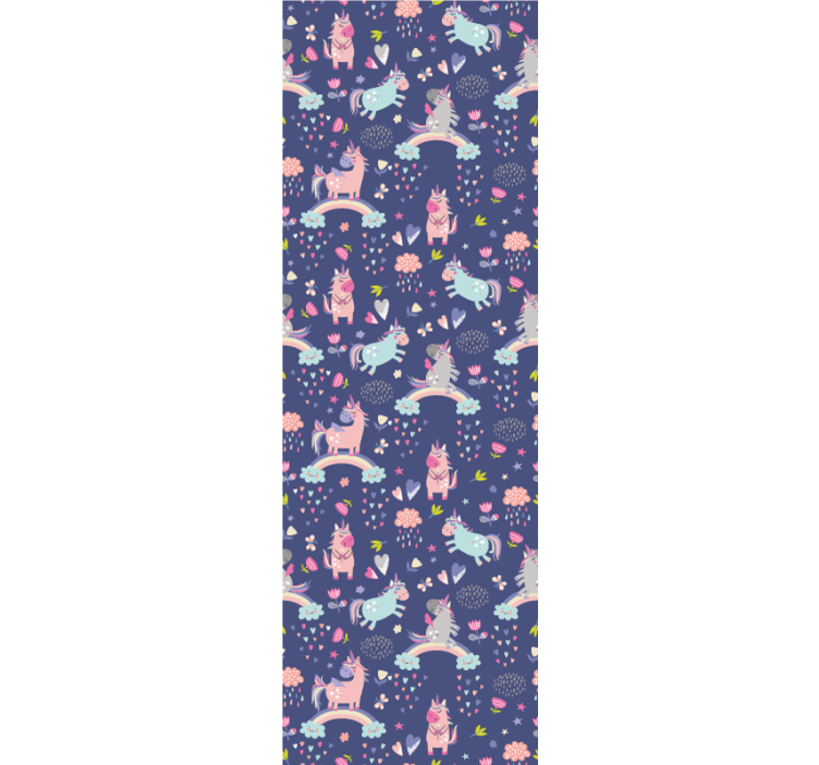 Tapeta dla dzieci kolorowe wzory jednorożców - TenStickers