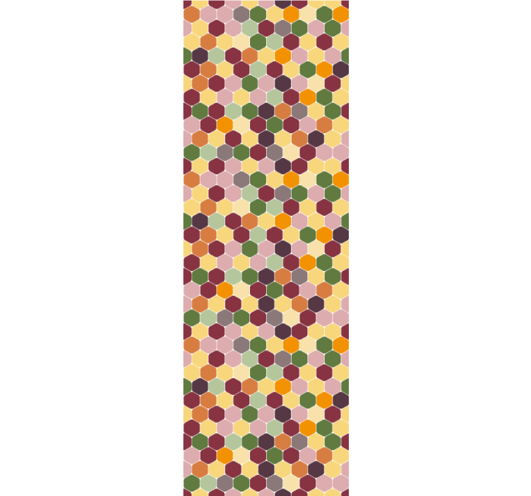 Tapeta kafelki małe kolorowe sześciokąty - TenStickers