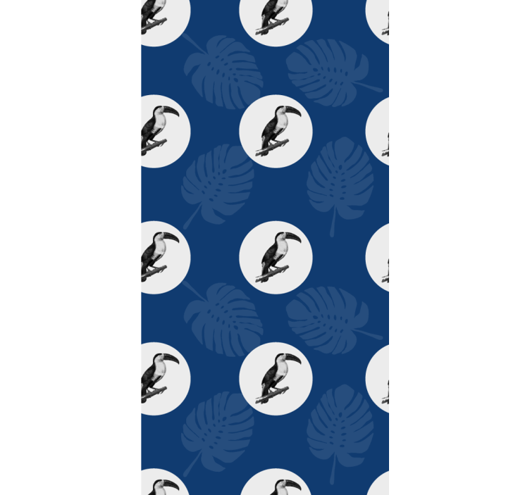 Tapeta ptaki tukan i liście - TenStickers