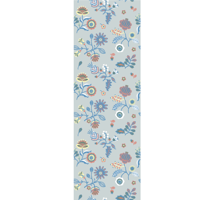 Tapeta kwiaty ilustracyjny projekt rozkwitu - TenStickers