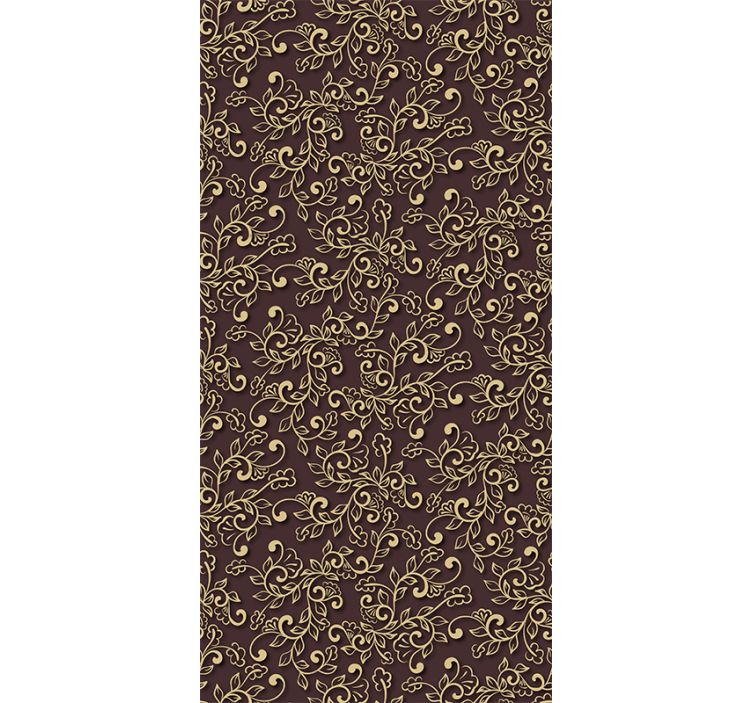 Tapeta do salonu eleganckie kwiatowe wiry - TenStickers