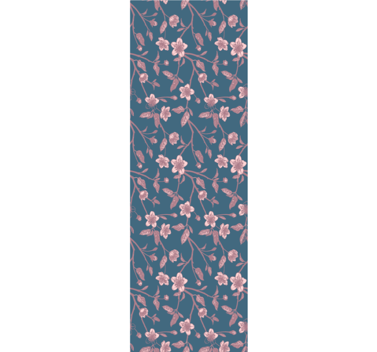 Tapeta kwiaty różowe kwiaty na gałęziach - TenStickers