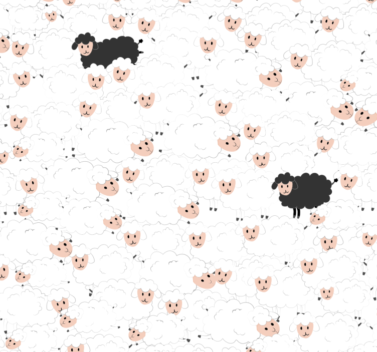 Wzorzysta tapeta z owieczkami - TenStickers
