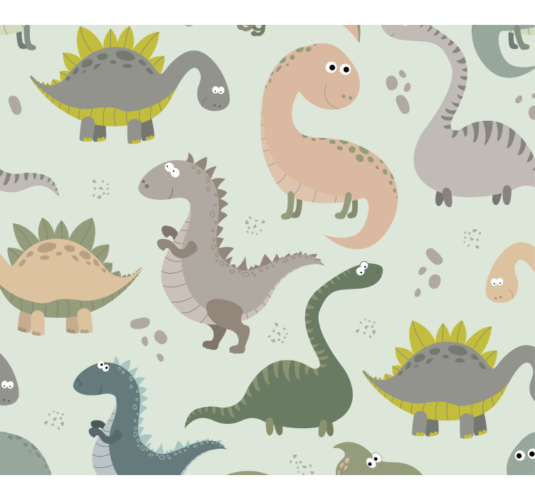 Tapeta dinozaury zabawne ilustracje dinozaurów - TenStickers