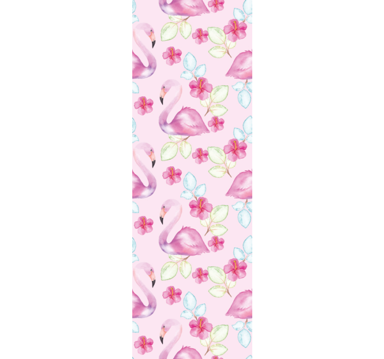 Tapeta zwierzęta kwiatowe flamingi - TenStickers