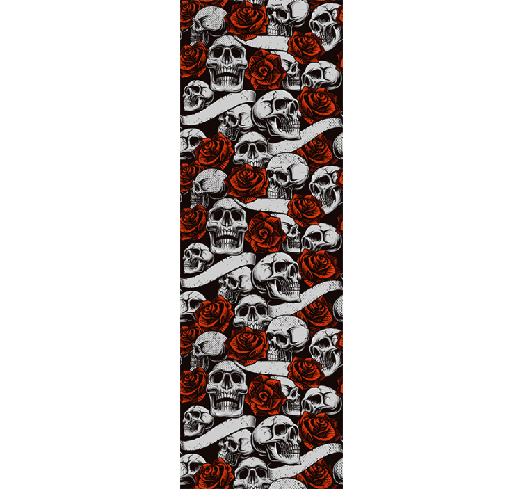 Tapeta sztuka gotyckie czaszki kwiatowe - TenStickers