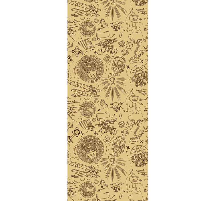 Tapeta vintage szkice wypraw w stylu vintage - TenStickers