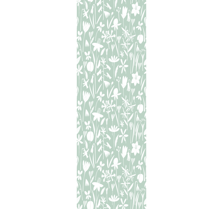 Tapeta kwiaty sylwetki botaniczne - TenStickers