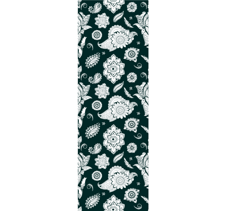 Tapeta do kuchni motyw płytek kwiatowych - TenStickers