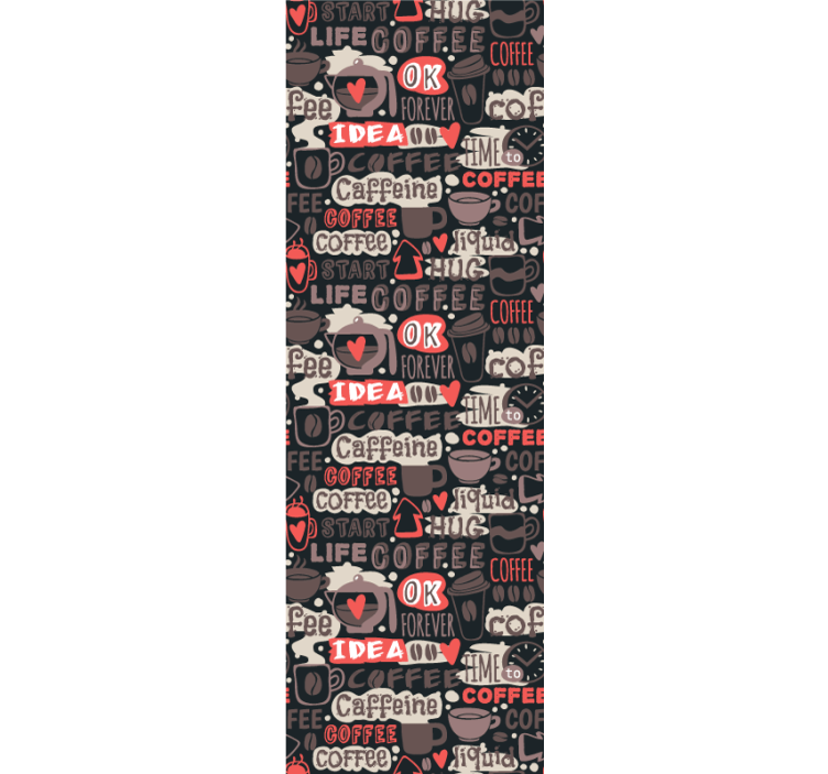 Tapeta z napisami motyw kofeiny - TenStickers