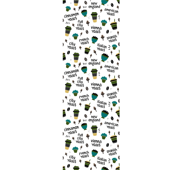 Tapeta do kuchni wzór palenia kawy - TenStickers