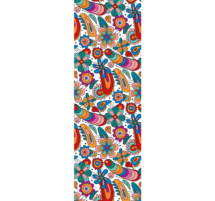 Tapeta kwiaty kwiatowy fantazyjny wzór - TenStickers