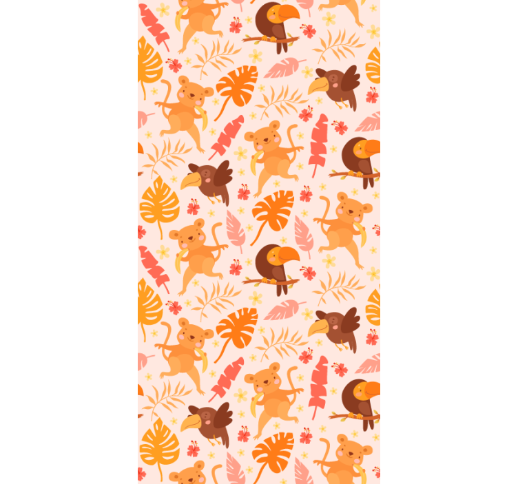 Tapeta koty zabawna fauna dżungli - TenStickers