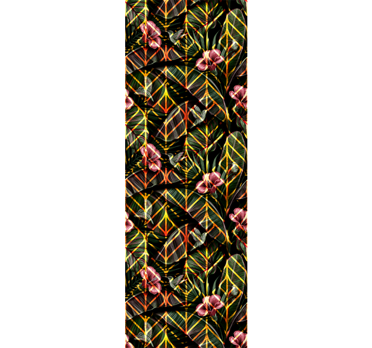 Tapeta natura kwiatowy wzór liści - TenStickers