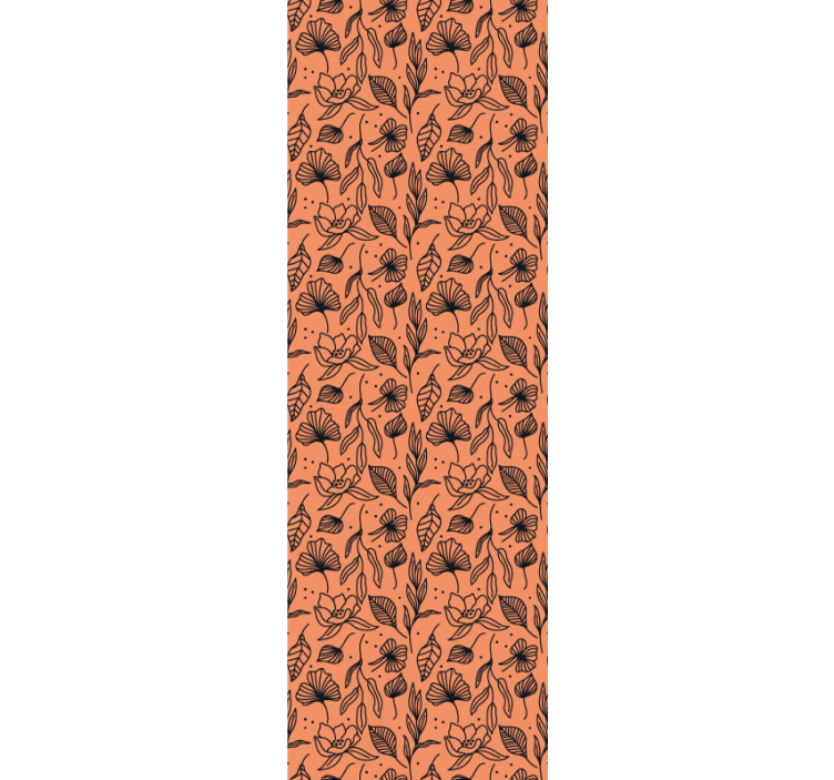 Tapeta kwiaty wnętrze w kwiatowy wzór - TenStickers